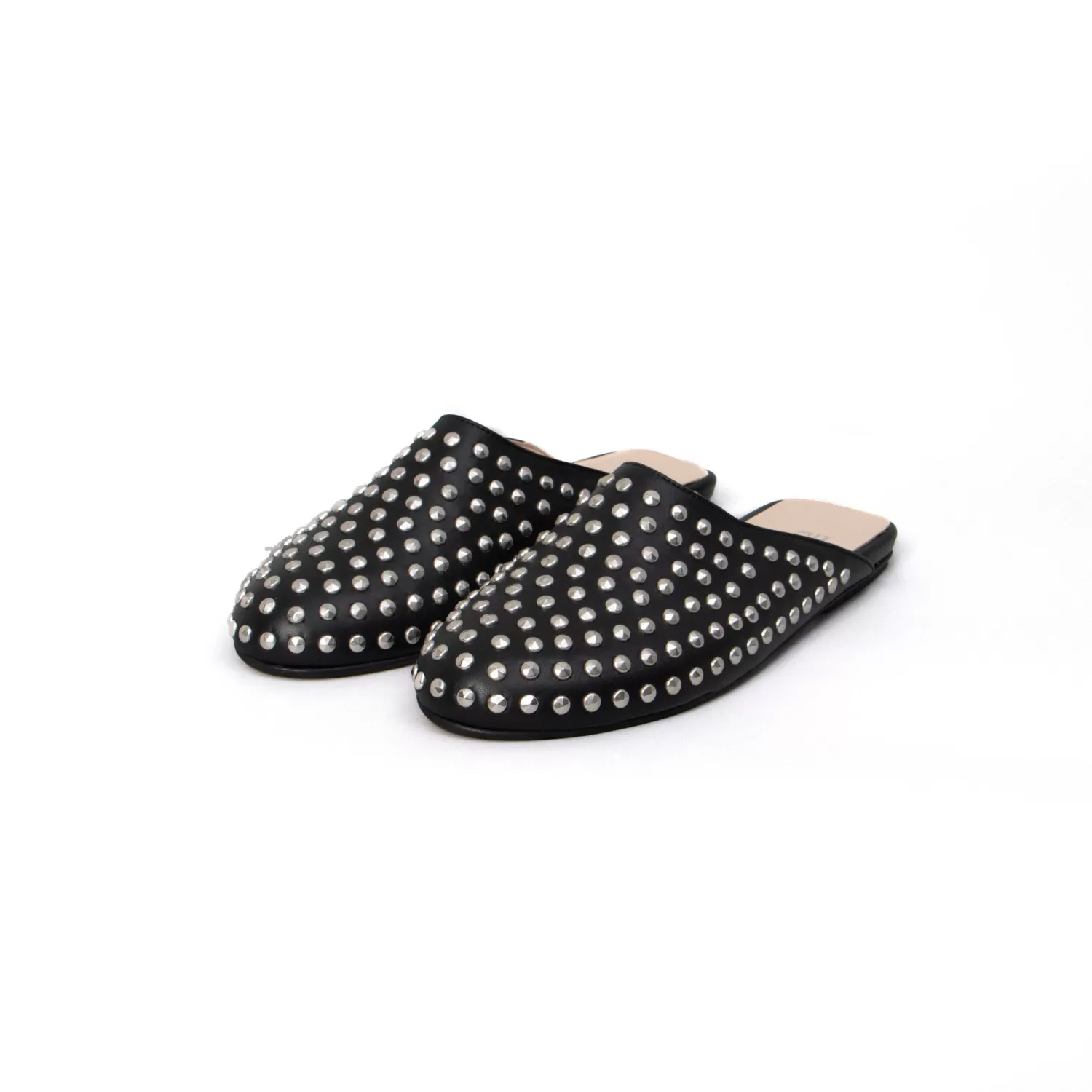 New White Mood Divine Follie-Mules Con Borchie - Nero