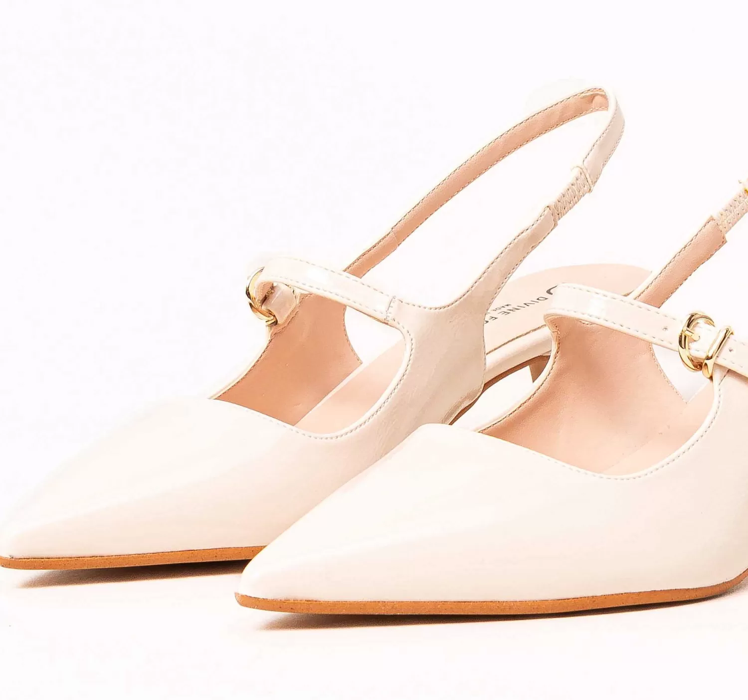 Best Sale White Mood Divine Follie-Slingback Con Tacco - Burro