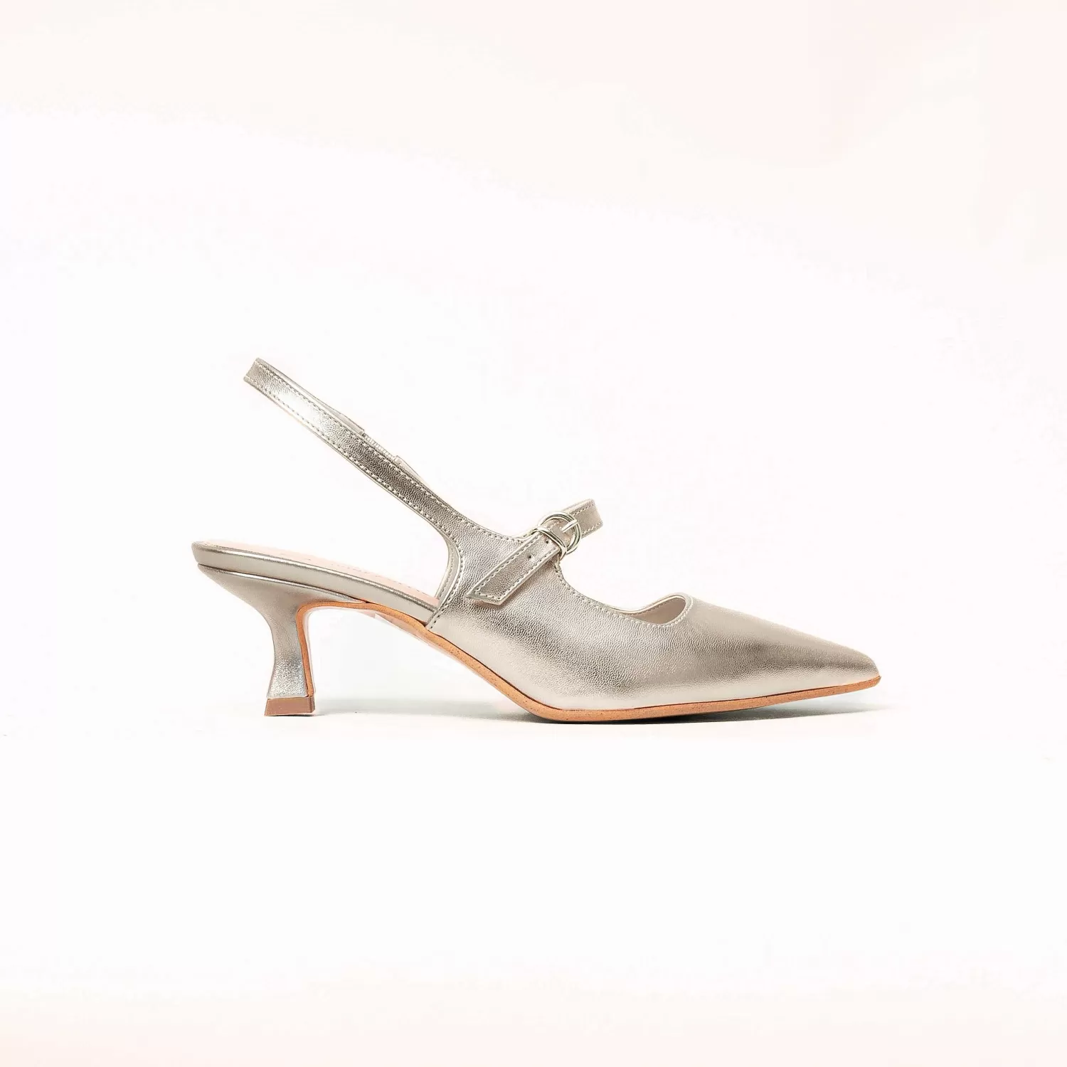 Store White Mood Divine Follie-Slingback Con Tacco - Laminato Argento