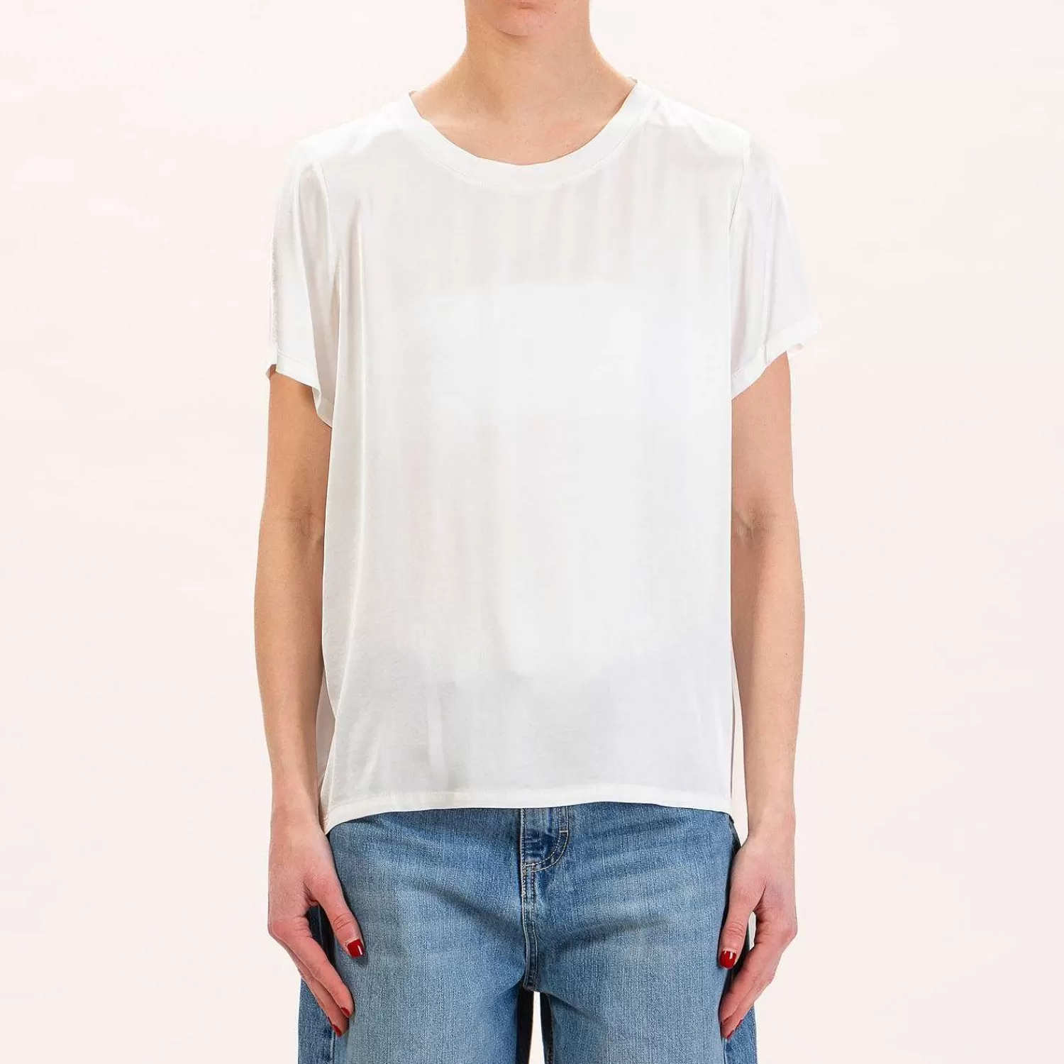 Discount White Mood Dixie-Blusa Mezza Manica - Latte