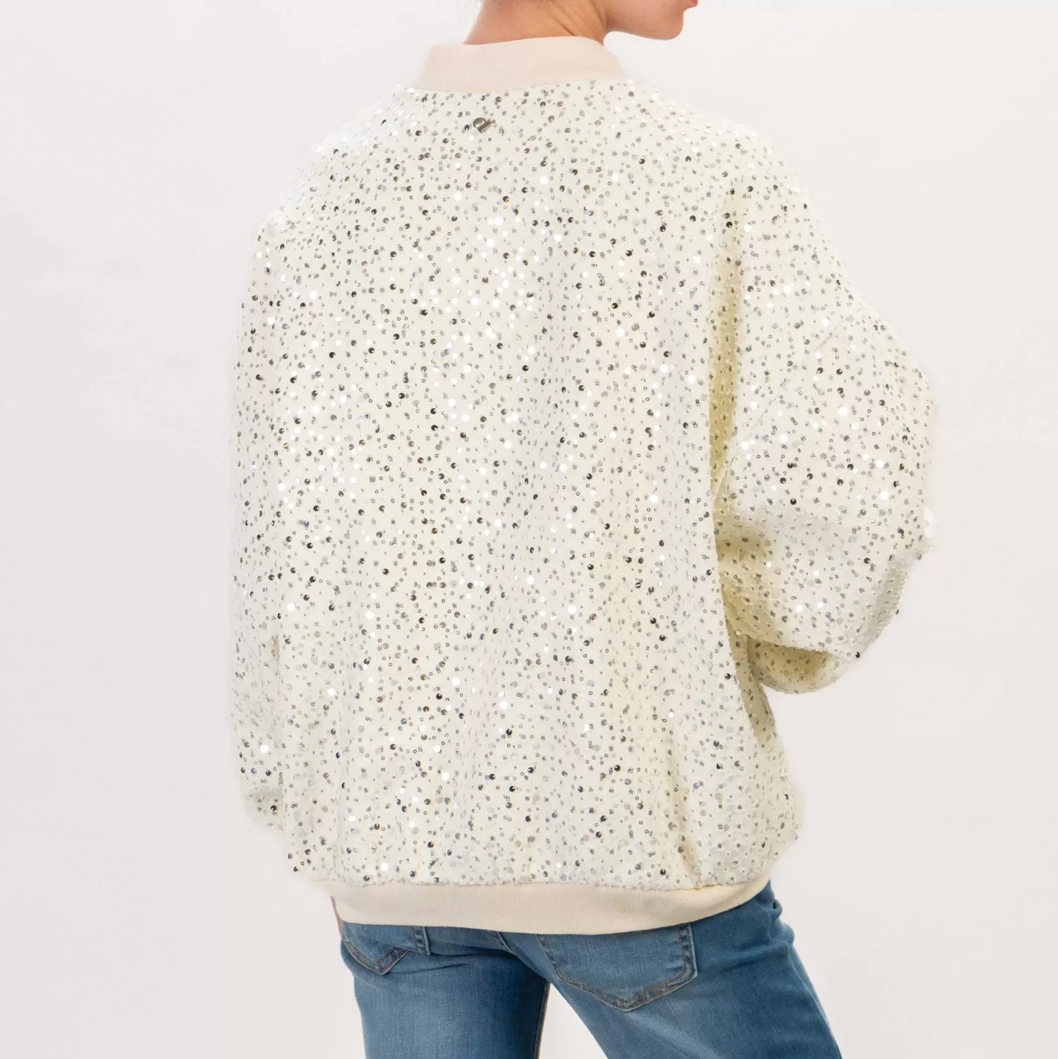 Store White Mood Dixie-Bomber Con Paillettes - Burro