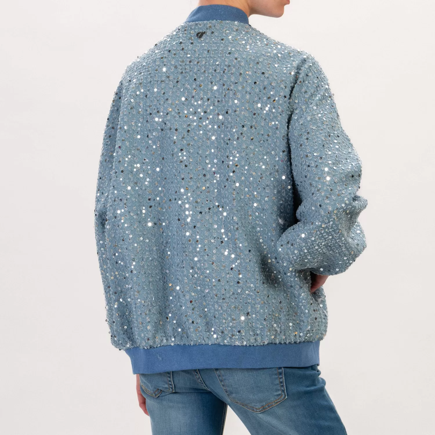 Clearance White Mood Dixie-Bomber Con Paillettes - Jeans