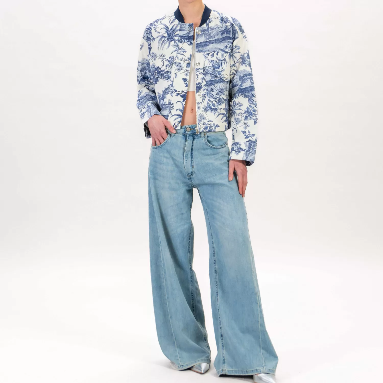 Store White Mood Dixie-Bomber Fantasia Jungle - Blu/Burro