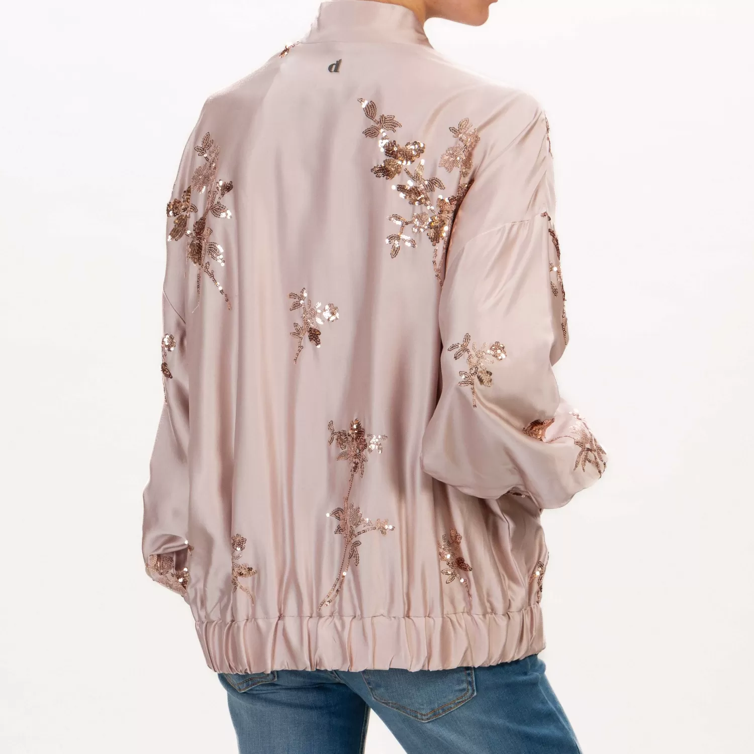 Shop White Mood Dixie-Bomber Ricami Paillettes - Cipria