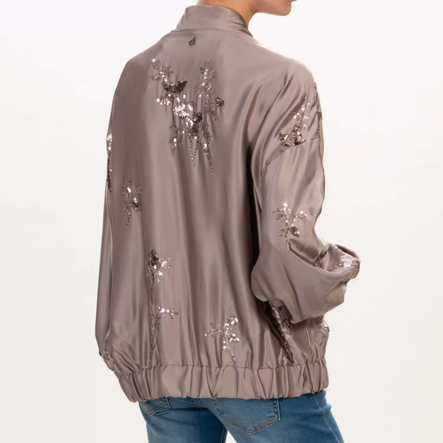 Sale White Mood Dixie-Bomber Ricami Paillettes - Taupe