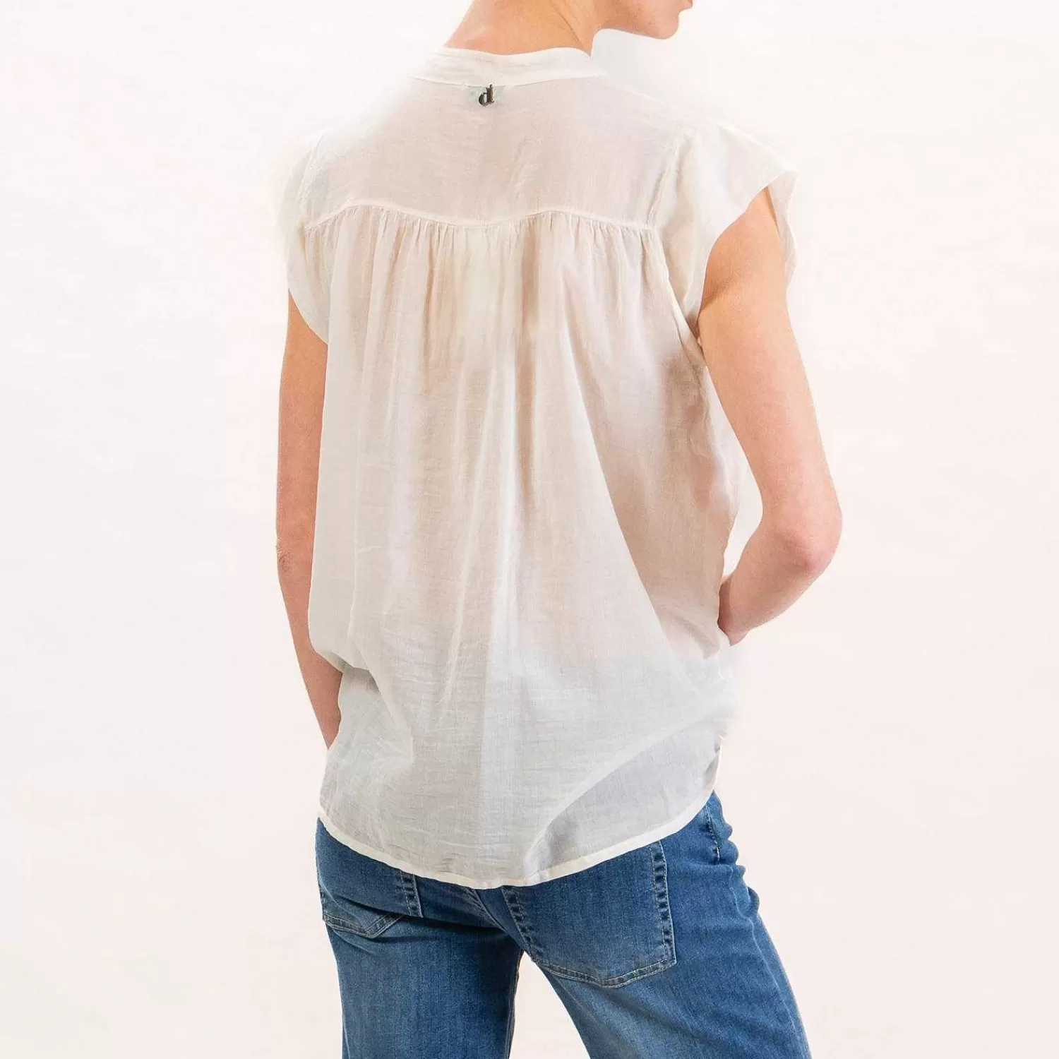 Best Sale White Mood Dixie-Camicia Mussola Smanicata Con Nodo - Burro