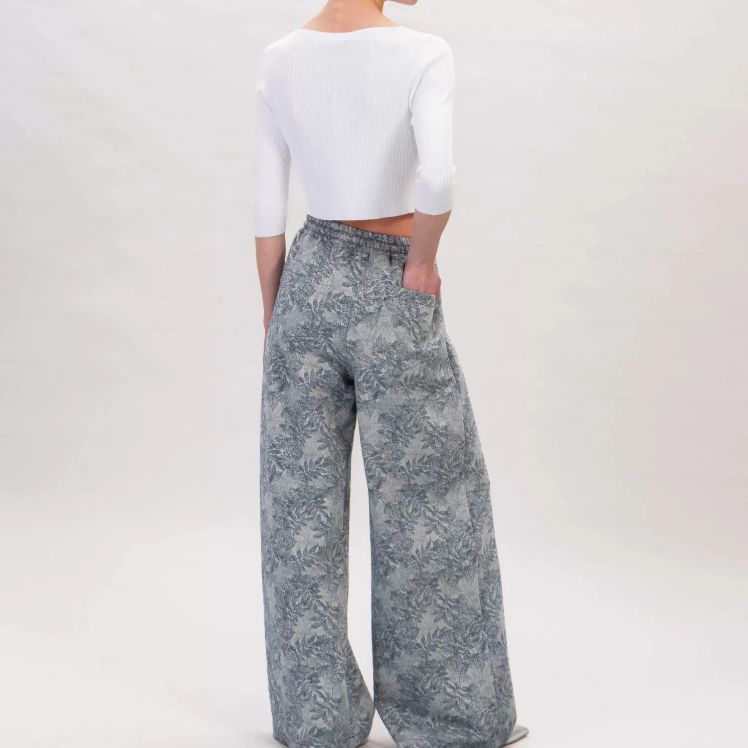 Fashion White Mood Dixie-Pantalone Damascato Con Coulisse - Denim