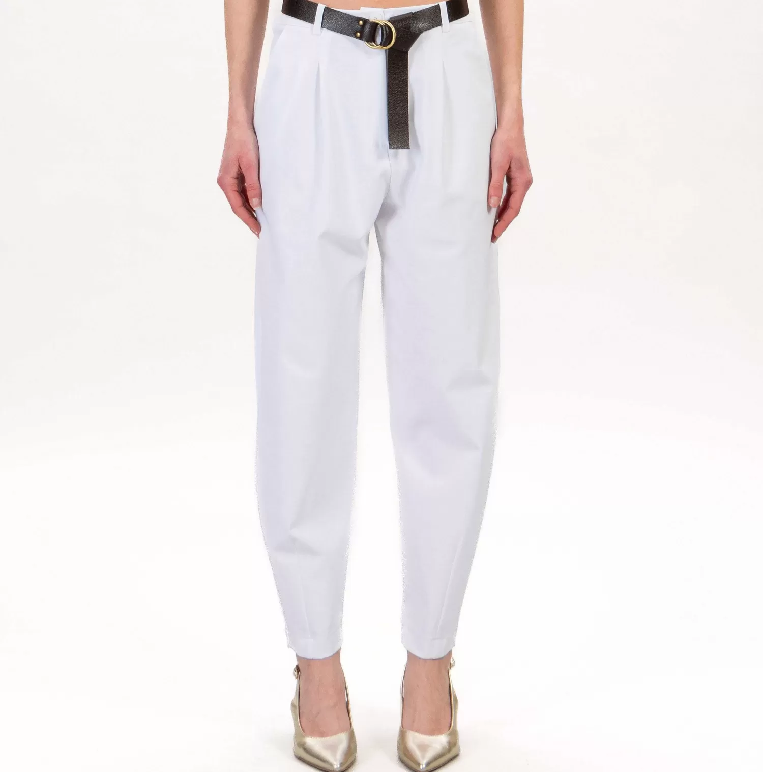 Cheap White Mood Dixie-Pantalone Punto Milano Con Pinces - Latte