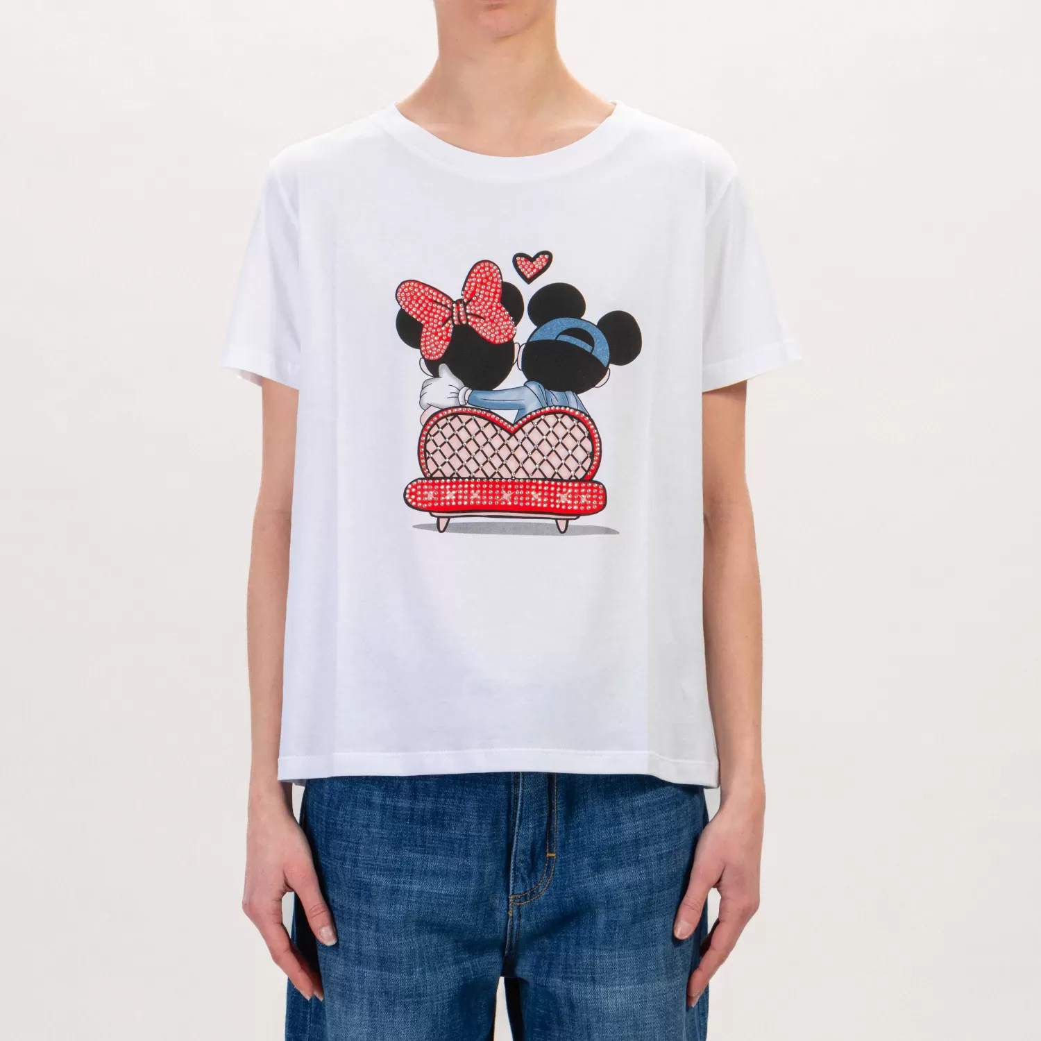 Outlet White Mood Dixie-T-Shirt Minnie E Topolino - Bianco