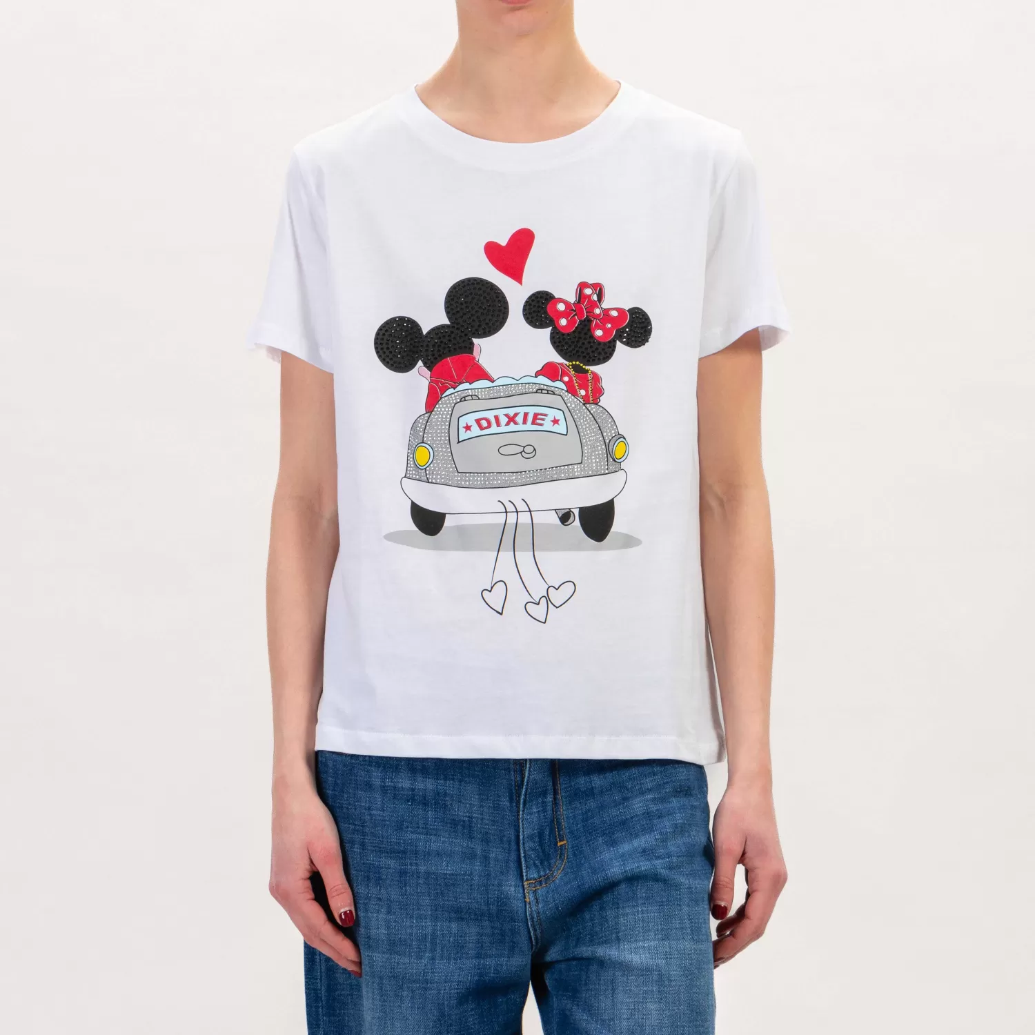 Flash Sale White Mood Dixie-T-Shirt Minnie Topolino In Macchina - Bianco