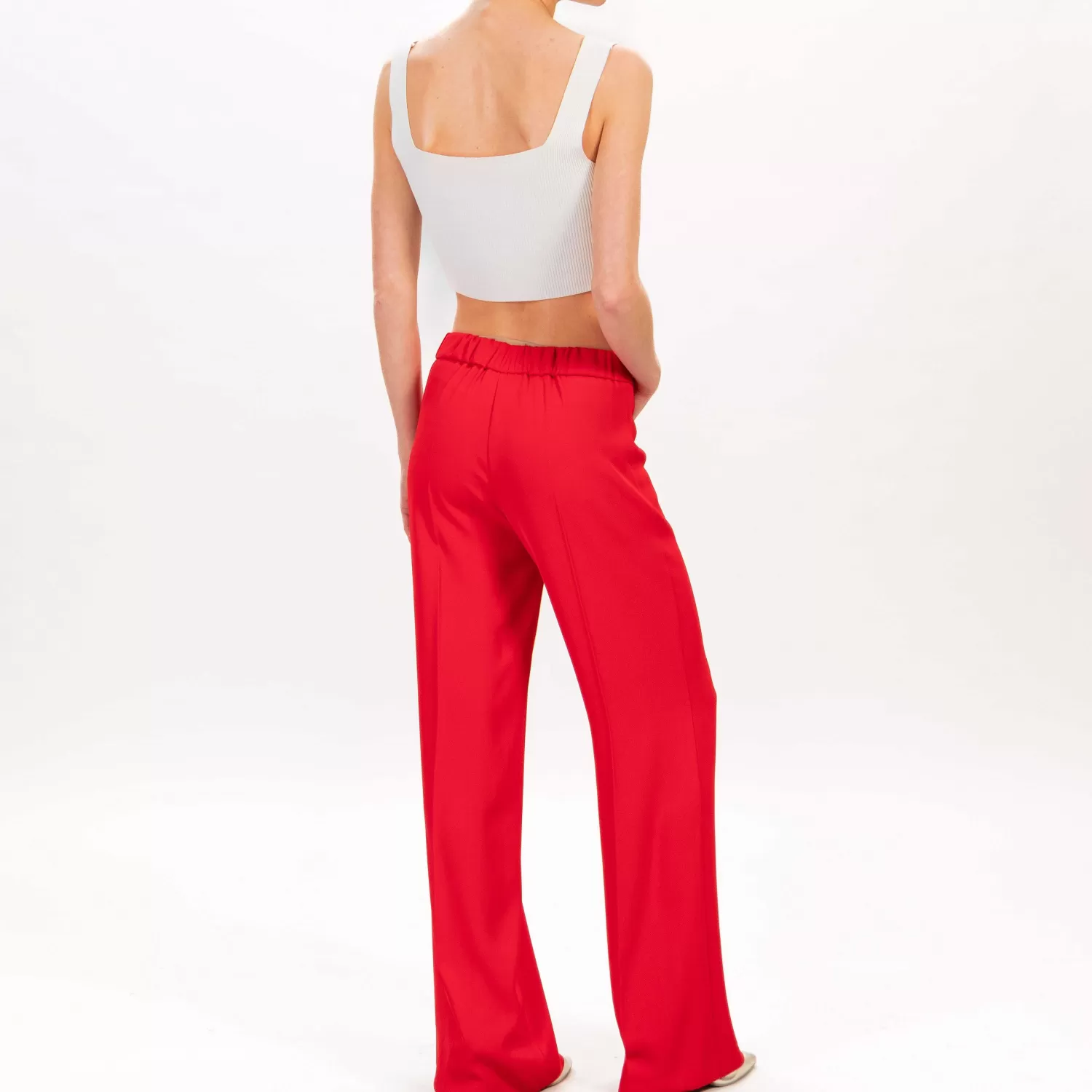 Cheap White Mood Haveone-Pantalone Crepe Elastico Dietro - Rosso