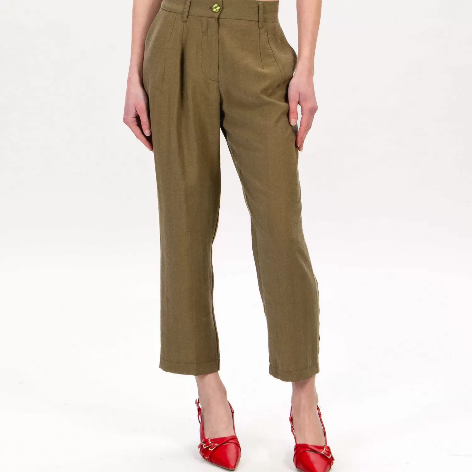 Cheap White Mood Haveone-Pantalone Elastico Dietro - Militare