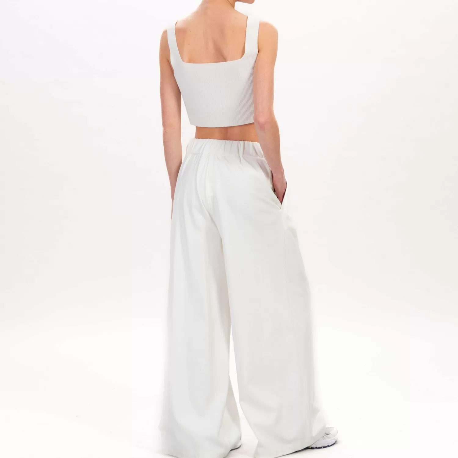 Best Sale White Mood Haveone-Pantalone Palazzo Punto Milano - Latte