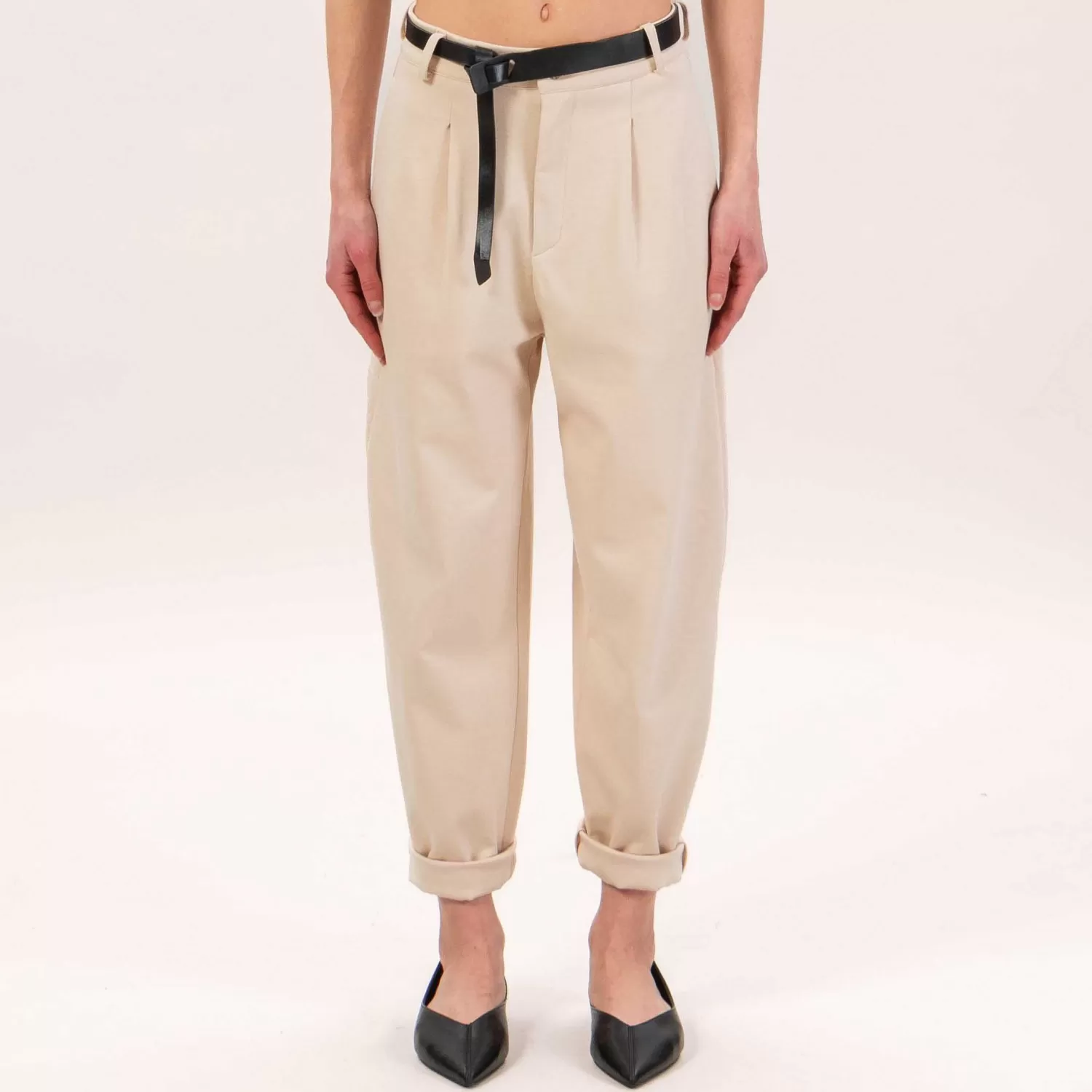 Flash Sale White Mood Haveone-Pantalone Punto Milano Con Pinces - Burro