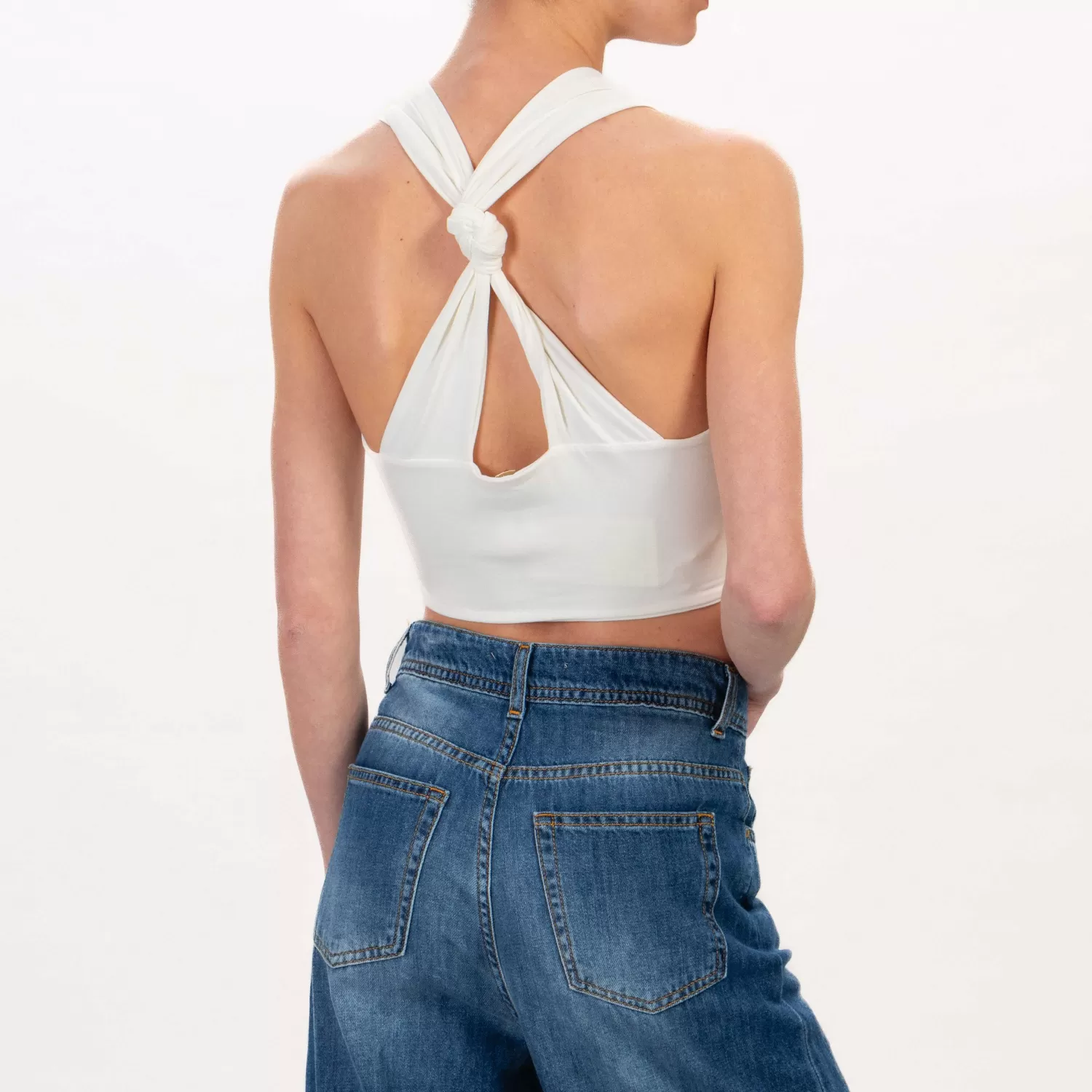 Shop White Mood Haveone-Top Crop Incrociato - Latte