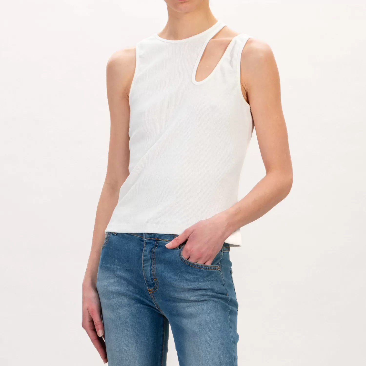 Best Sale White Mood Haveone-Top Cut Out - Bianco