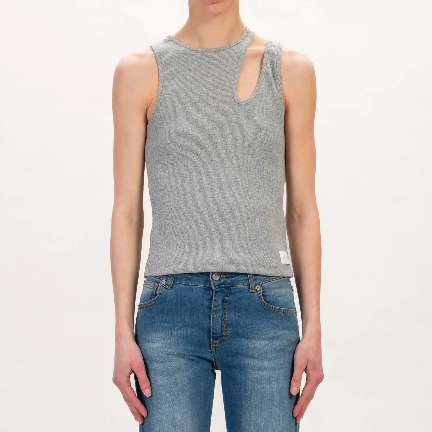 Shop White Mood Haveone-Top Cut Out - Grigio Melange