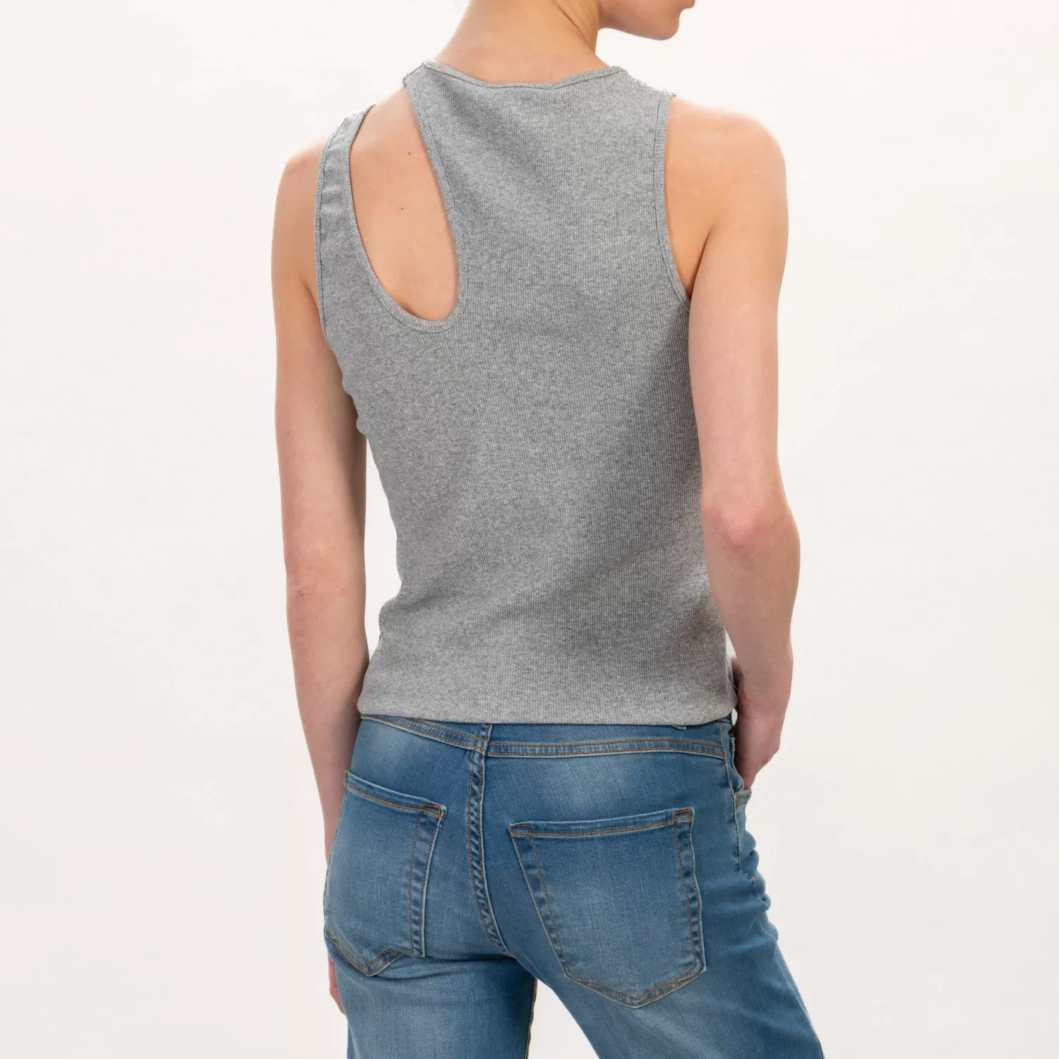 Shop White Mood Haveone-Top Cut Out - Grigio Melange