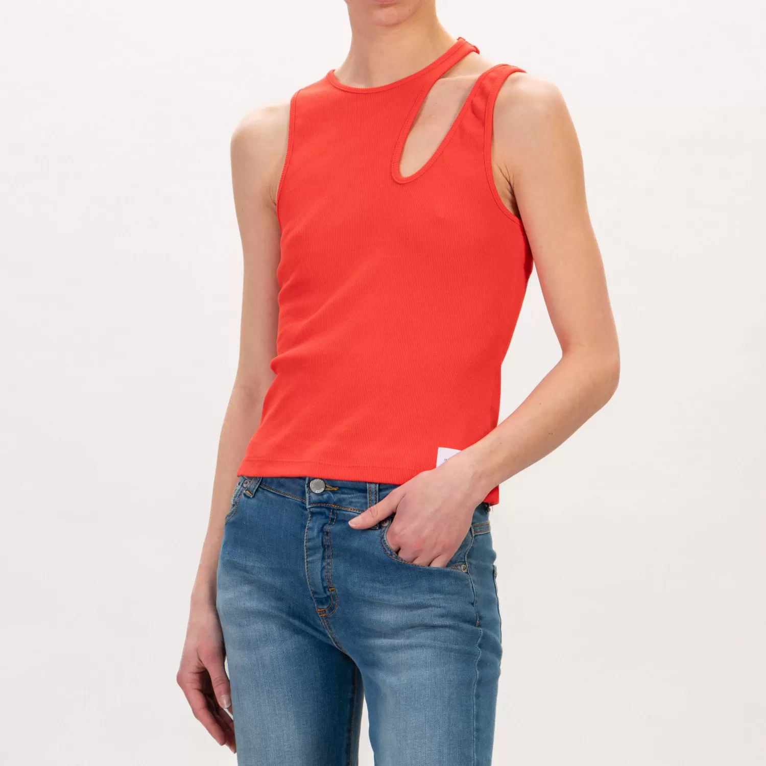 New White Mood Haveone-Top Cut Out - Rosso