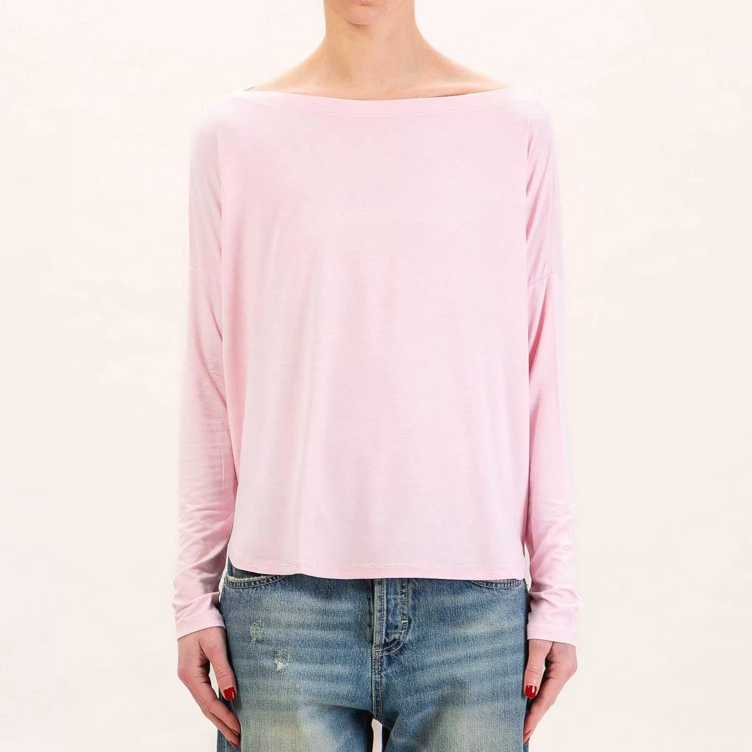 Discount White Mood Kontatto-T-Shirt Stondata Oversize In Jersey - Rosa