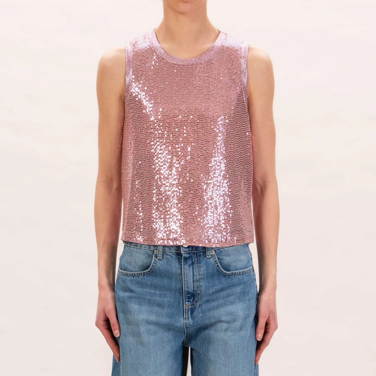 Store White Mood Le Streghe-Top Paillettes - Rosa