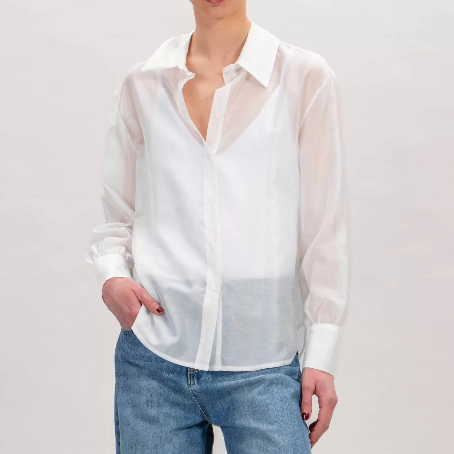 New White Mood Motel-Camicia Mussola - Latte