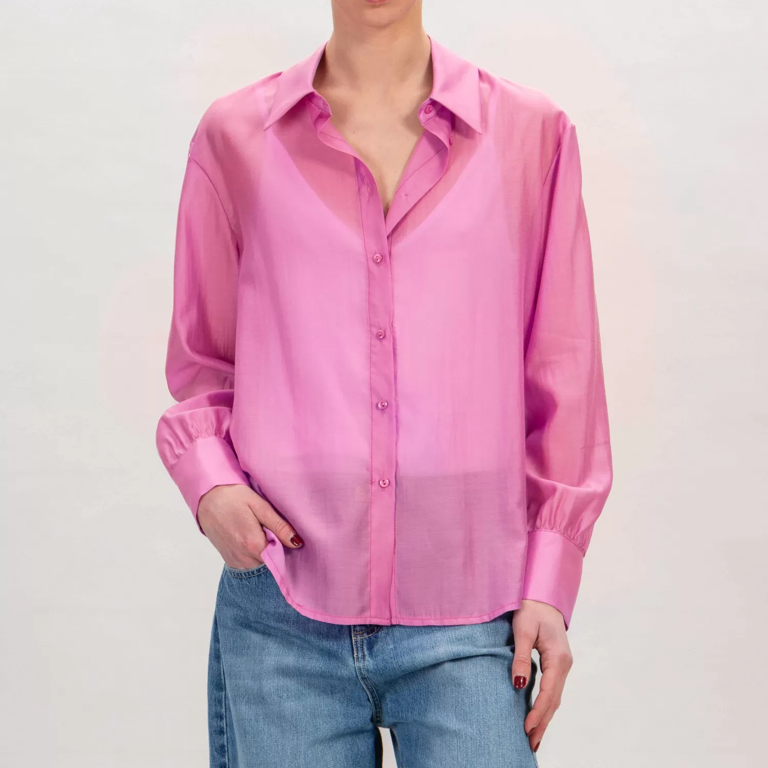 Online White Mood Motel-Camicia Mussola - Rosa