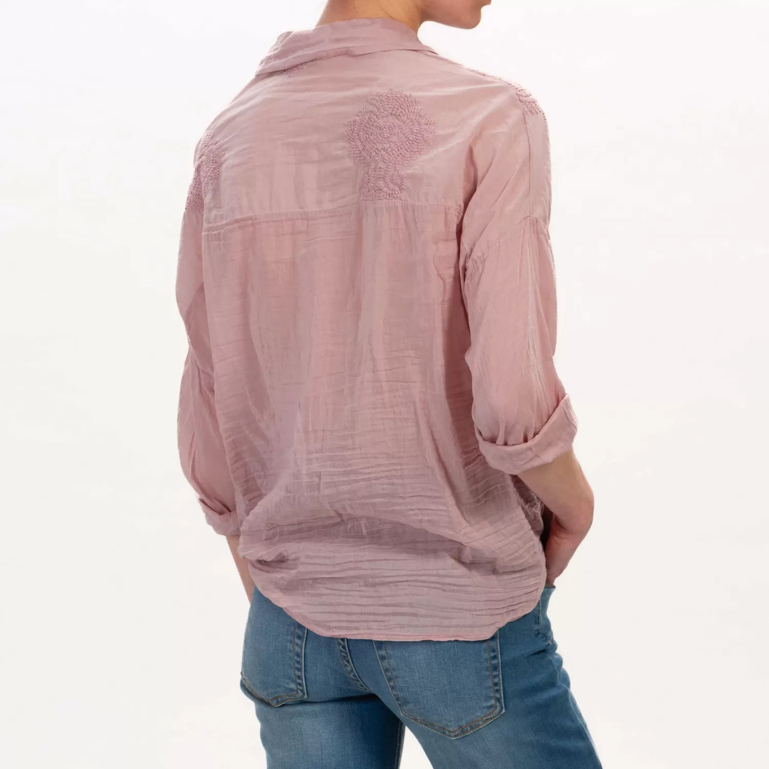 Best Sale White Mood Motel-Camicia Mussola Con Ricami - Pink