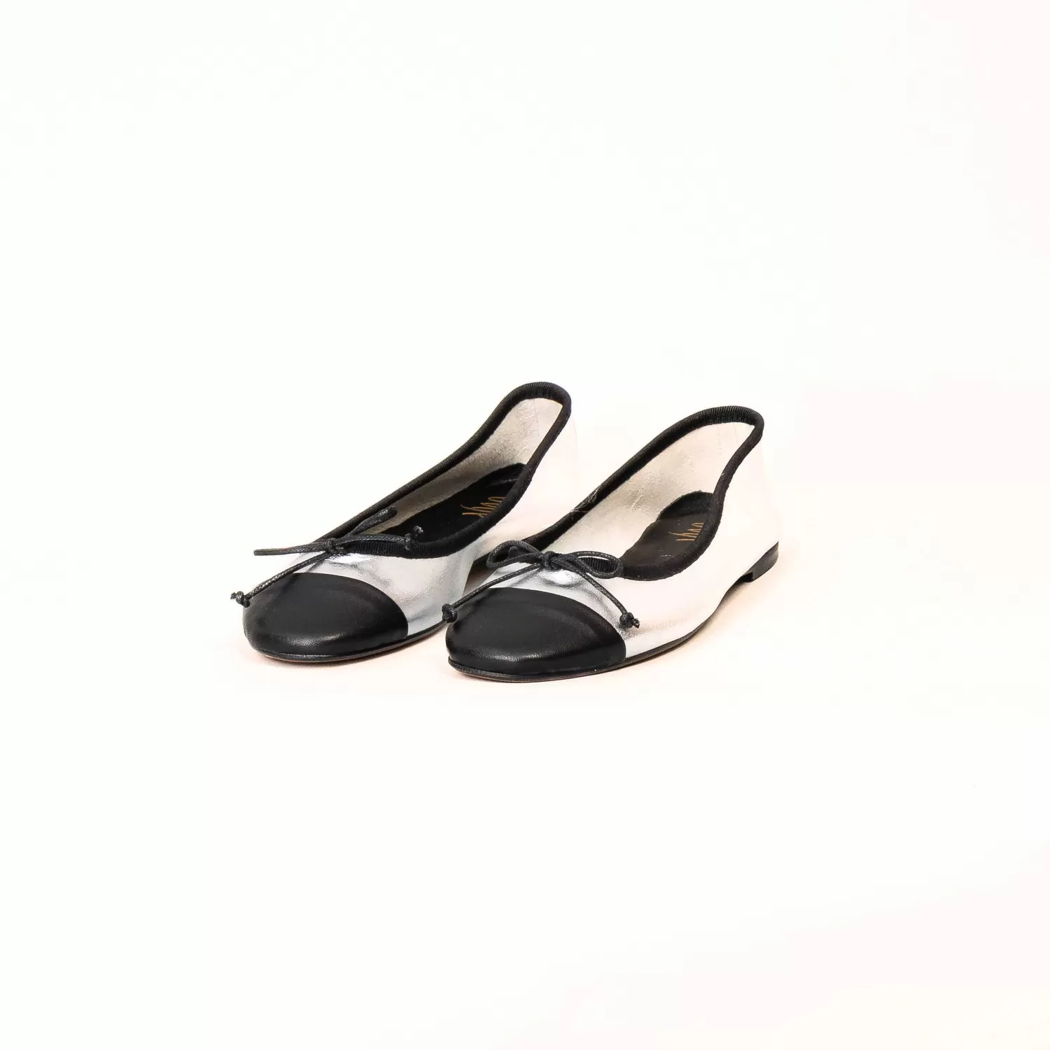 Fashion White Mood Ovye-Ballerina Laminata Bicolore - Nero/Argento