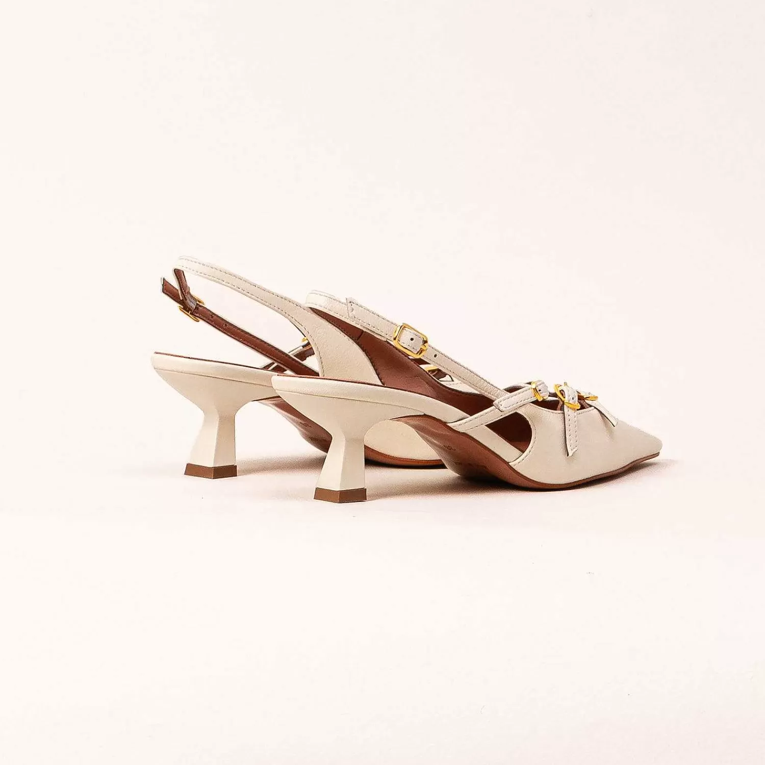 Cheap White Mood Ovye-Slingback A Punta - Latte