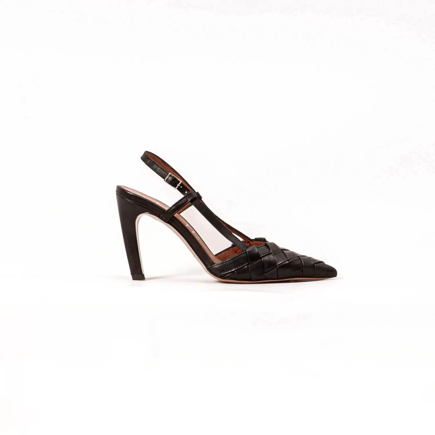 Store White Mood Ovye-Slingback Con Tacco Punta Intrecciata - Nero