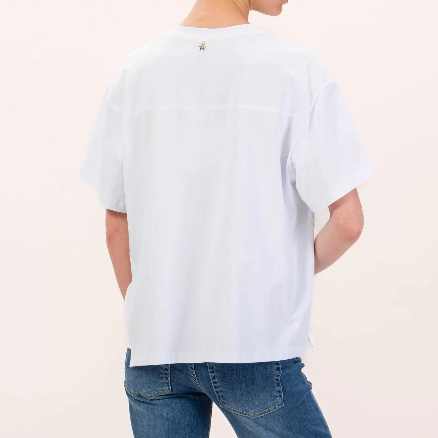 Best Sale White Mood Souvenir-T-Shirt Scollo V Manhattan - Bianco