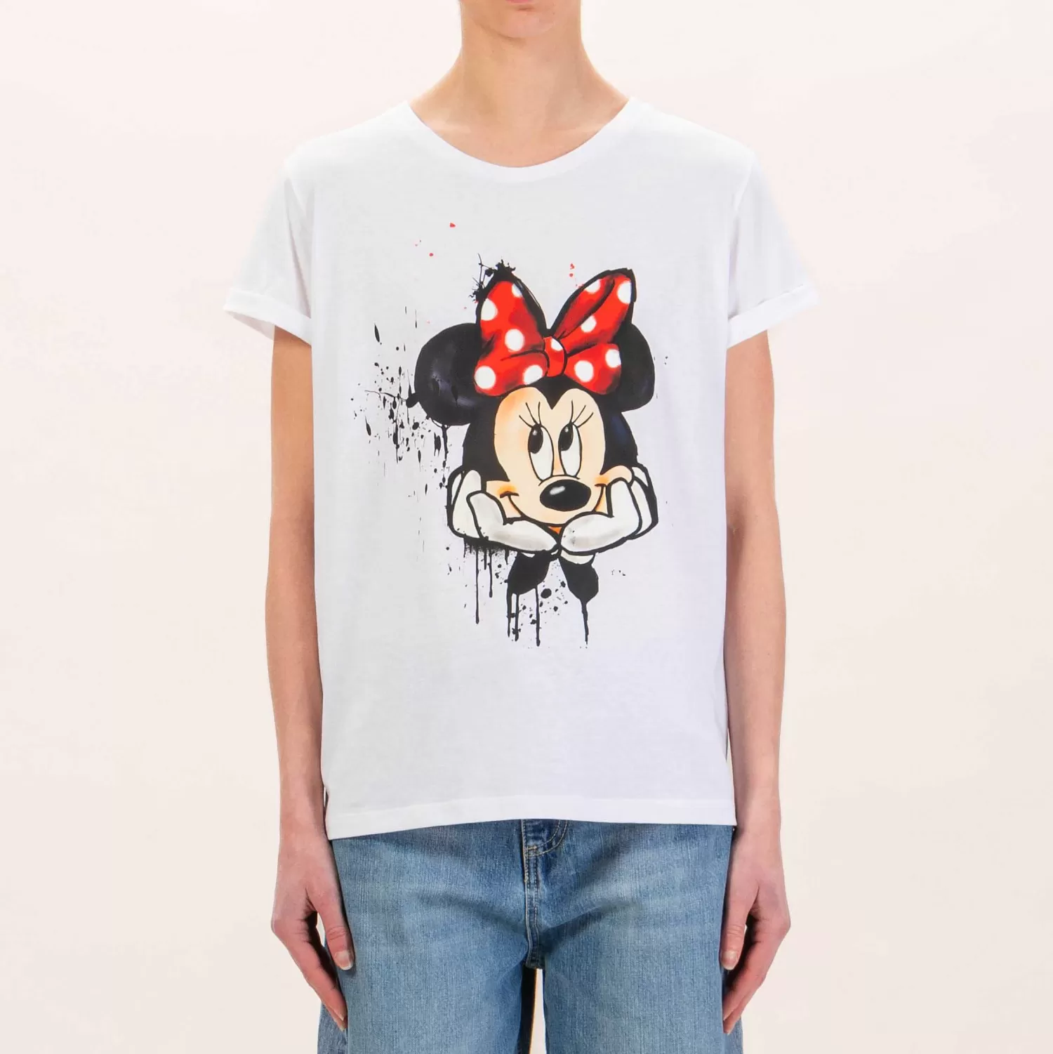 Shop White Mood Souvenir-T-Shirt Stampa Minnie - Bianco