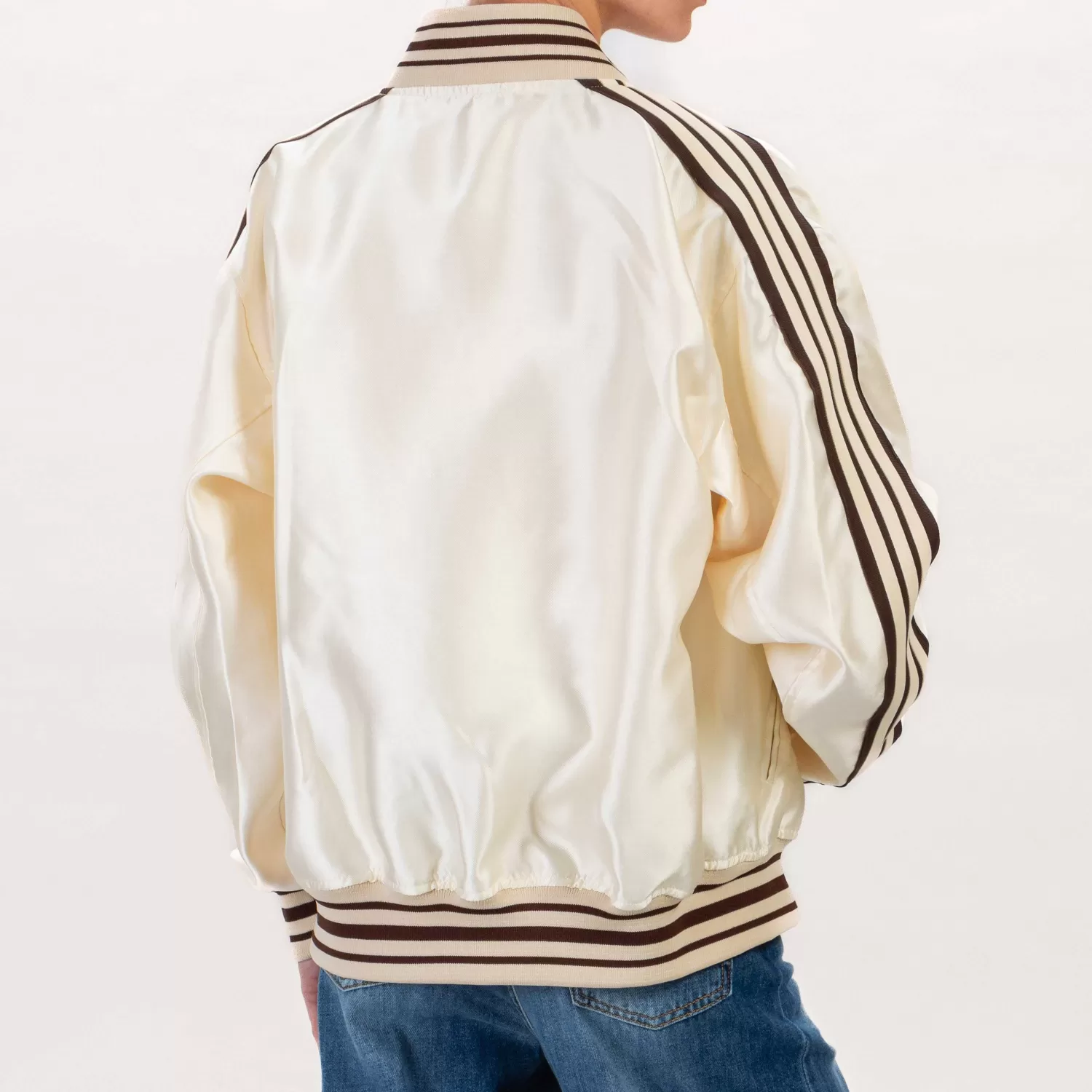 New White Mood Tension In-Bomber Satin Banda Laterale - Burro/Moro/Sand