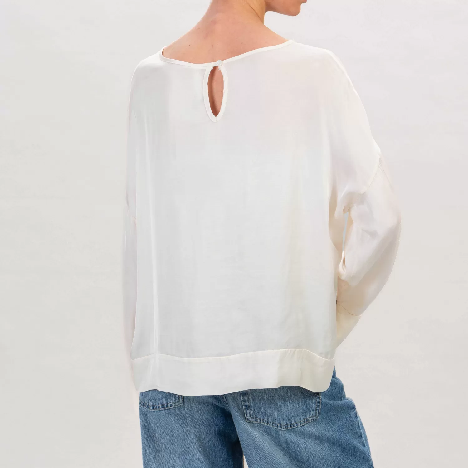 Store White Mood Tensione In-Blusa In Raso - Burro