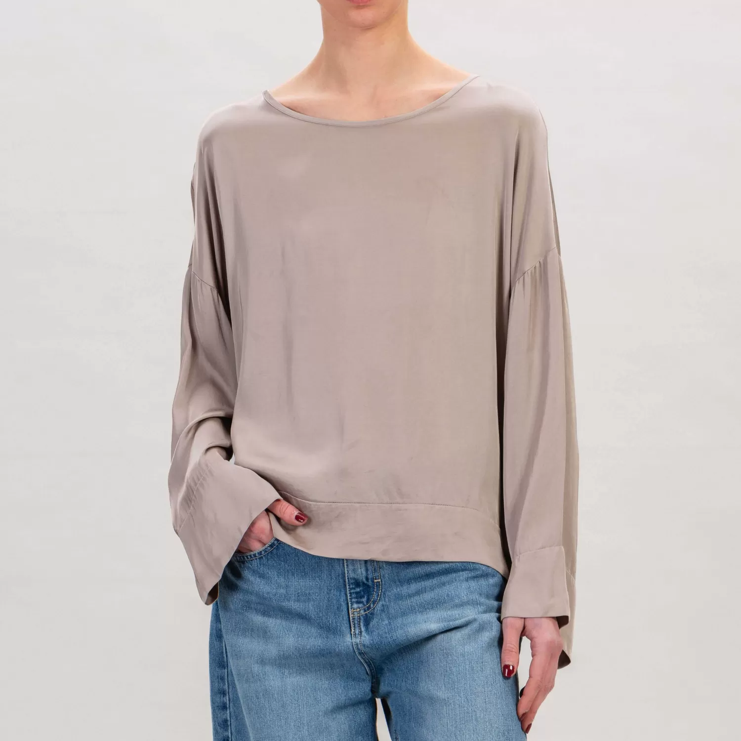 Cheap White Mood Tensione In-Blusa In Raso - Taupe