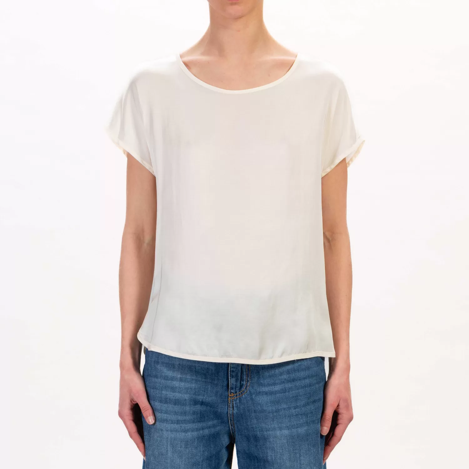 Sale White Mood Tensione In-Blusa Satin Mezza Manica - Burro