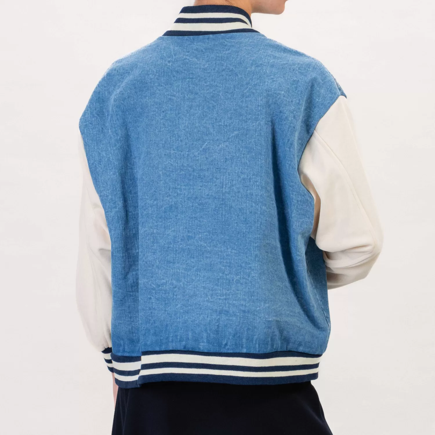 Sale White Mood Tensione In-Bomber Doppio Tessuto Con Spillla - Denim/Burro/Blu