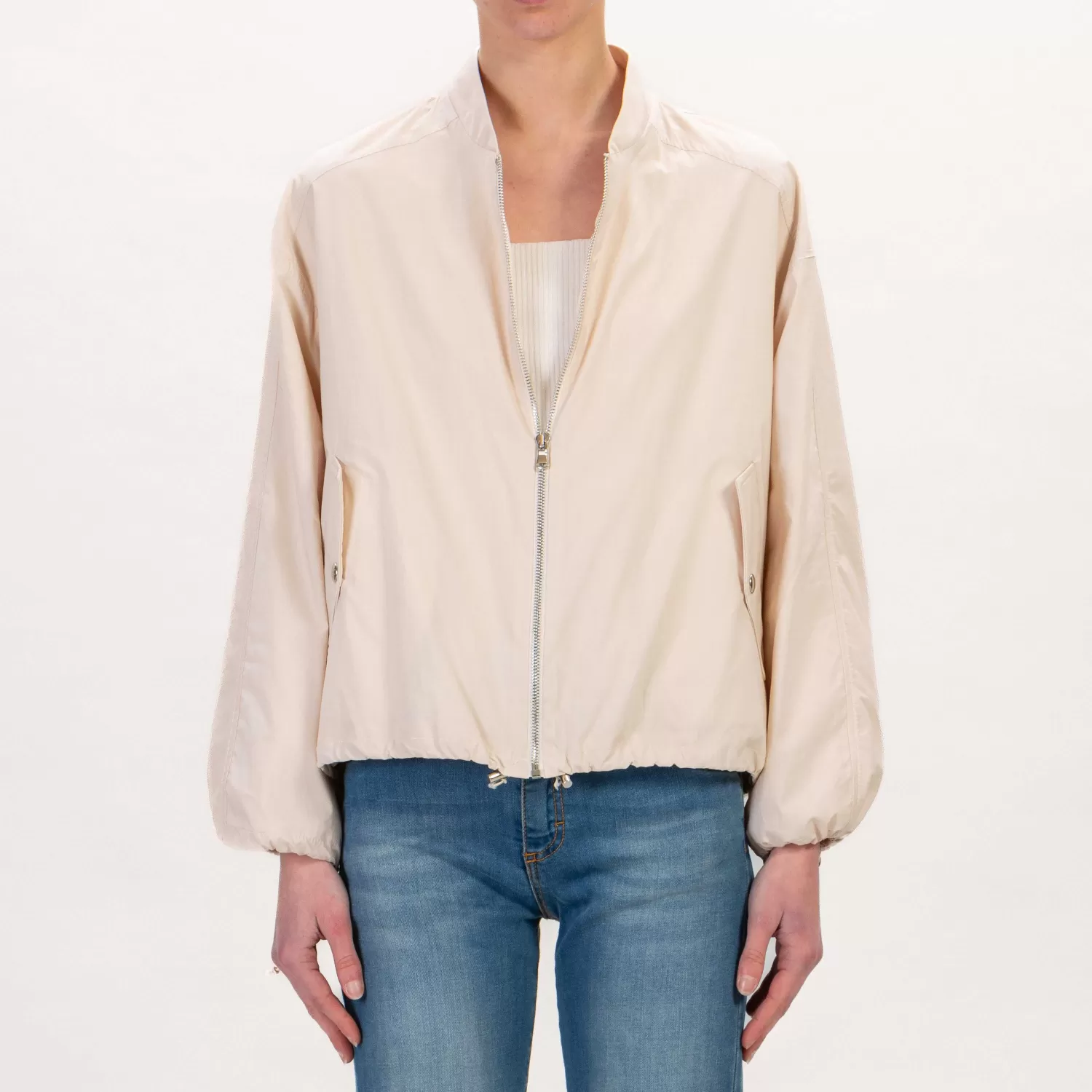 Best Sale White Mood Tensione In-Bomber In Cotone - Burro