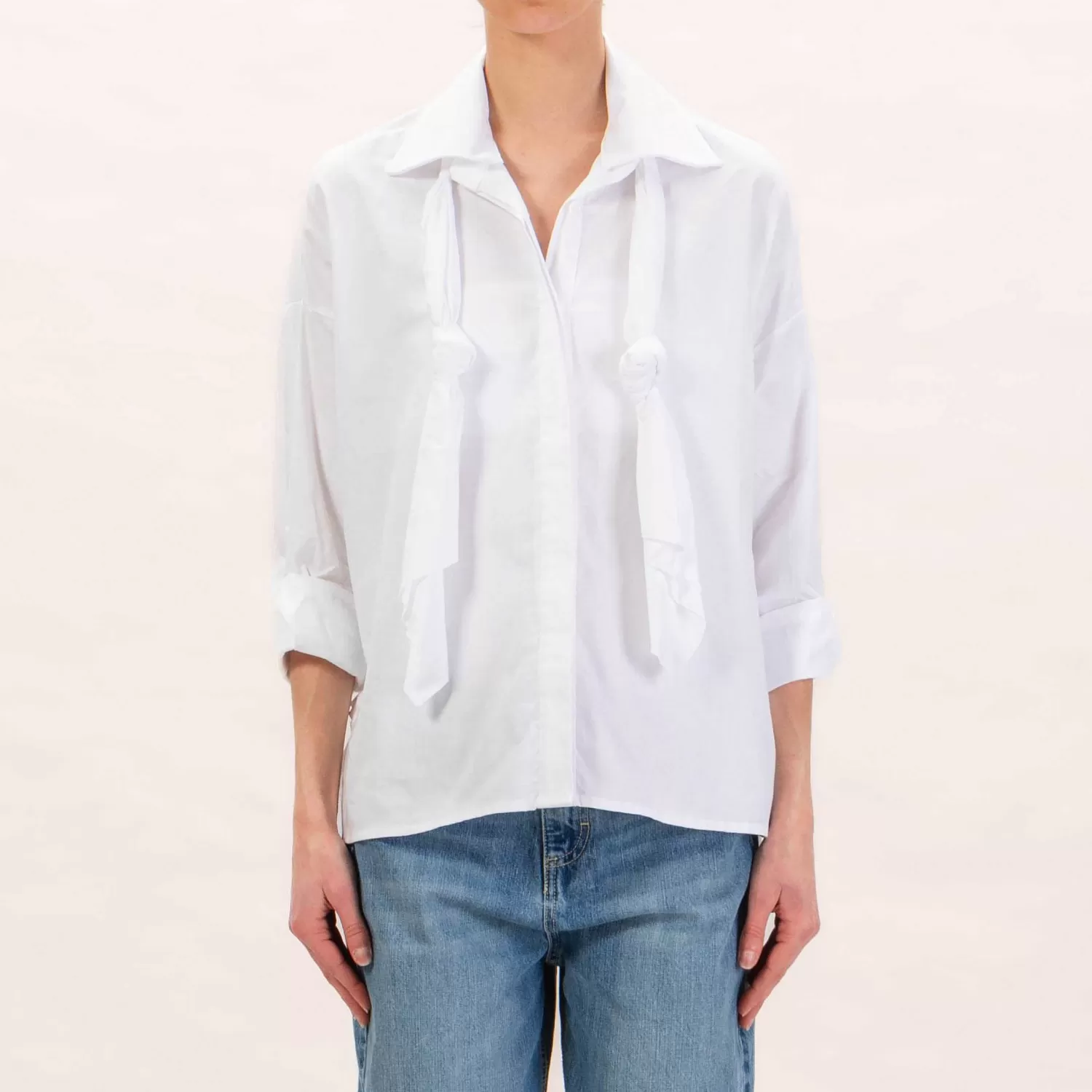 Store White Mood Tensione In-Camicia Colletto Rimovibile - Bianco