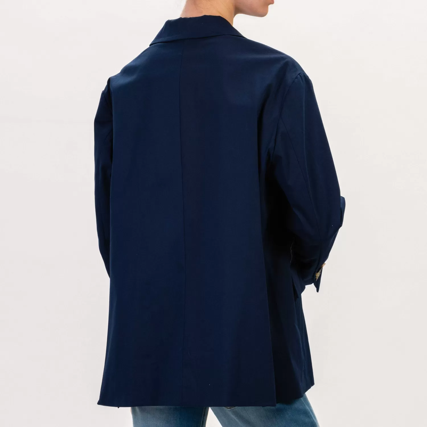 Outlet White Mood Tensione In-Giacca Oversize In Cotone - Blu