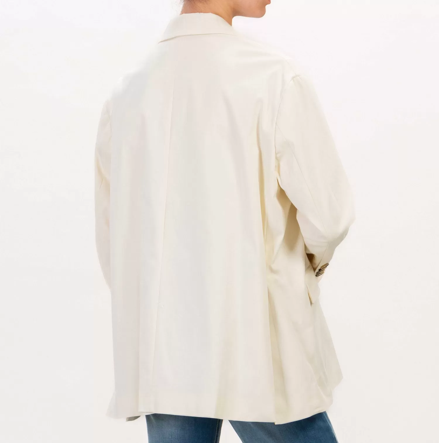 Outlet White Mood Tensione In-Giacca Oversize In Cotone - Burro