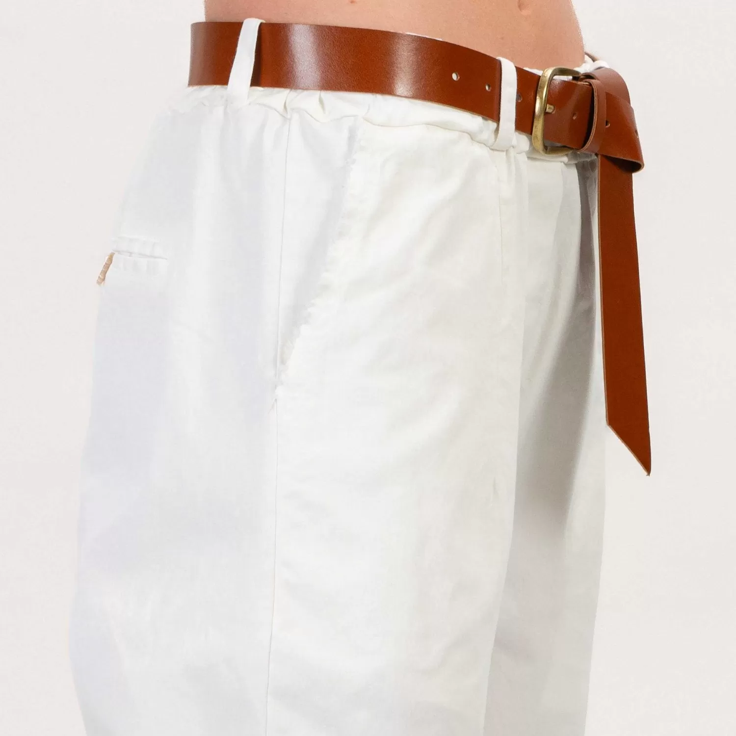 Clearance White Mood Tensione In-Pantalone Baggy Tasche Sfrangiata - Latte