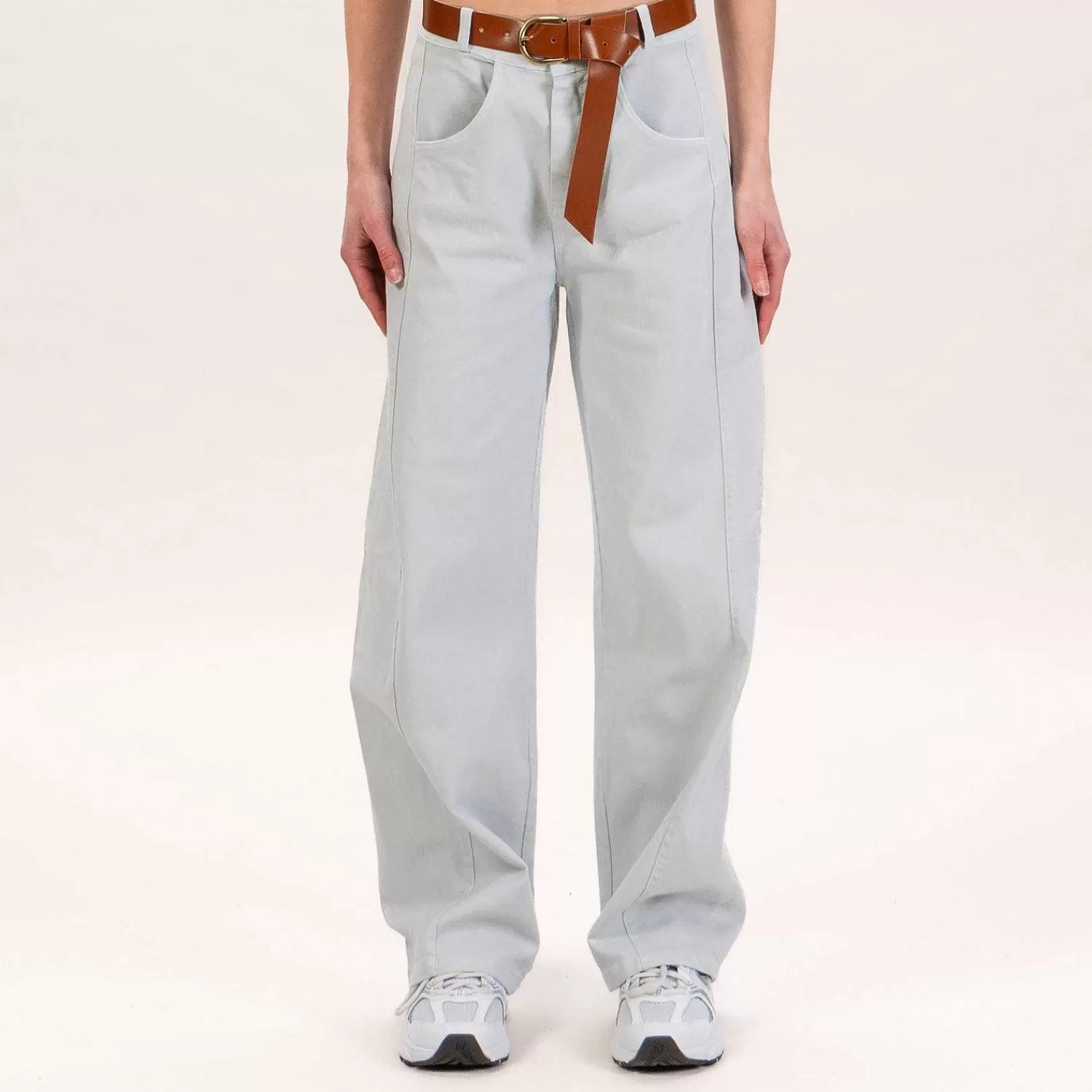 Hot White Mood Tensione In-Pantalone Balloon Con Cintura - Grey