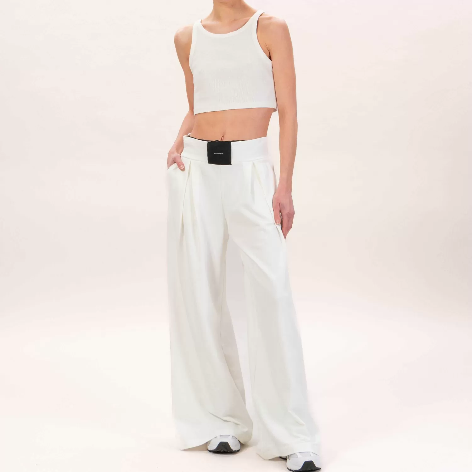 Online White Mood Tensione In-Pantalone Boxer Pizzo Felpa Leggera - Latte/Nero