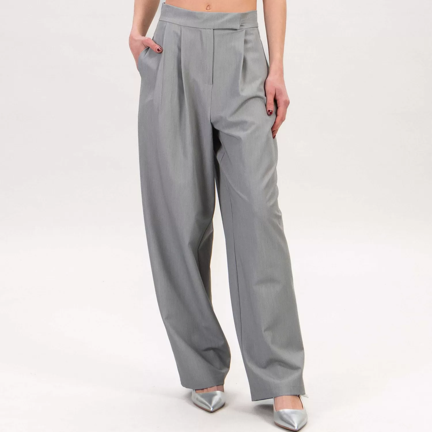 Cheap White Mood Tensione In-Pantalone Con Pinces - Grigio