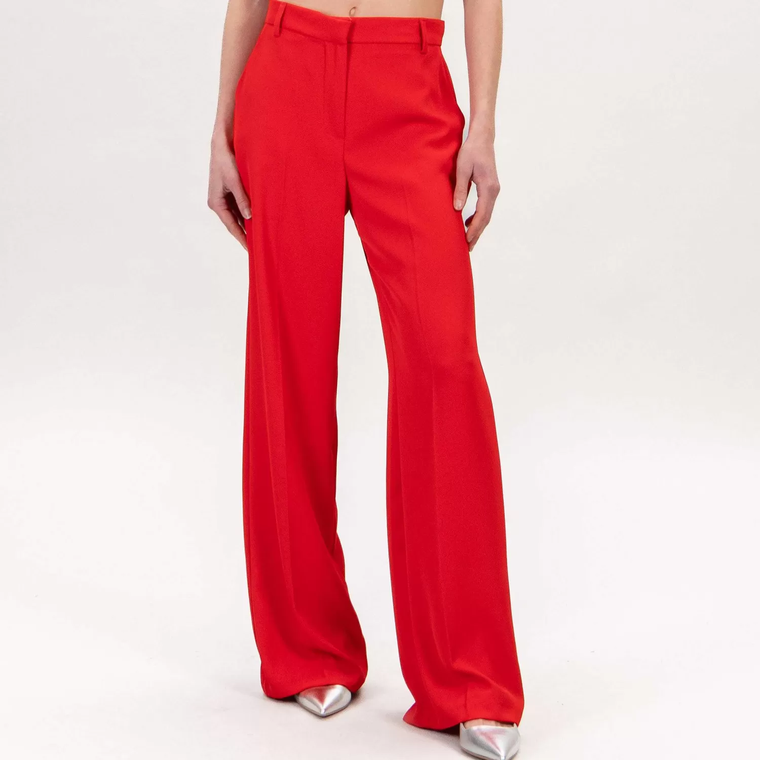 Store White Mood Tensione In-Pantalone Crepe Tessuto Fluido - Rosso