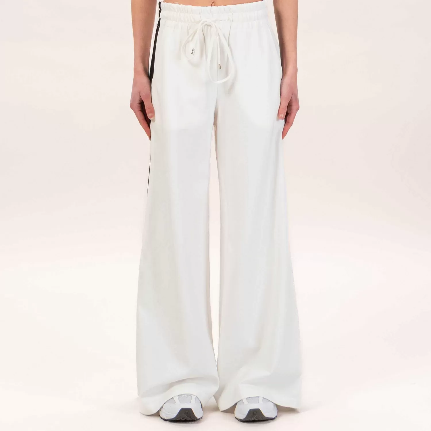 Flash Sale White Mood Tensione In-Pantalone Elastico Banda Laterale - Latte/Nero