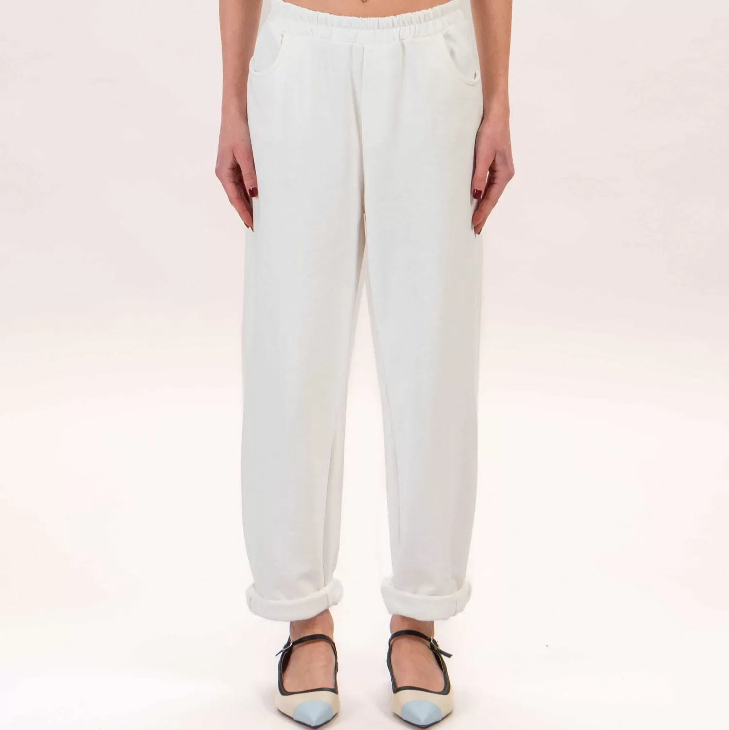 Store White Mood Tensione In-Pantalone Felpa Con Elastico - Latte