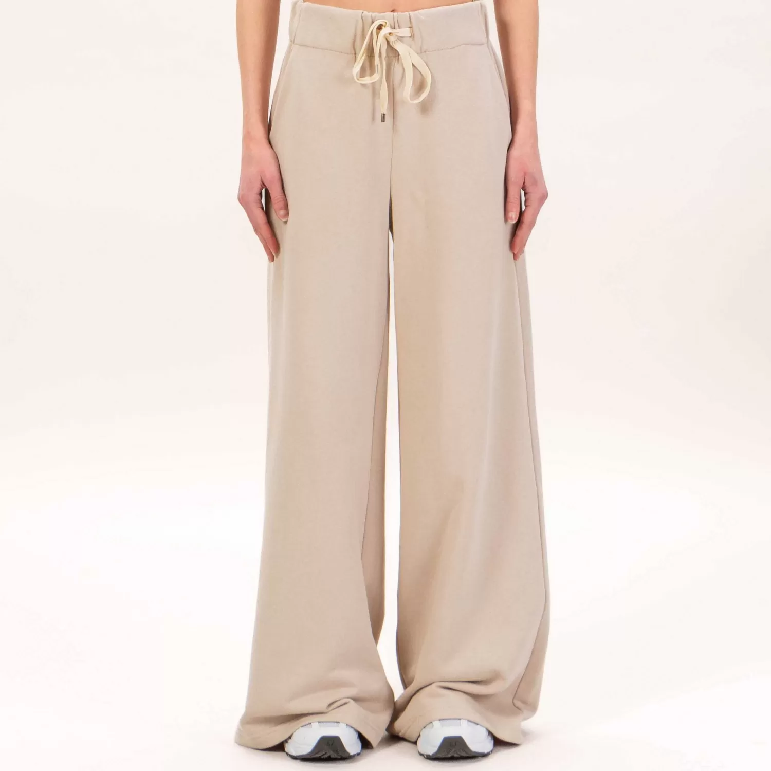 Outlet White Mood Tensione In-Pantalone Felpa Palazzo Con Coulisse - Beige